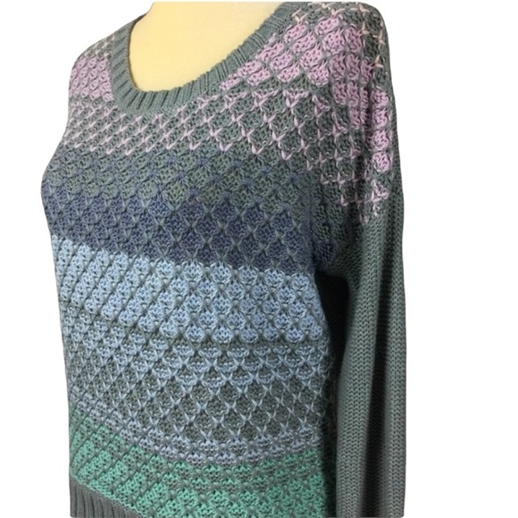 American Eagle Women’s Pastel Stripe Spring Cable Knit Lightweight XS Sweater - Picture 1 of 9